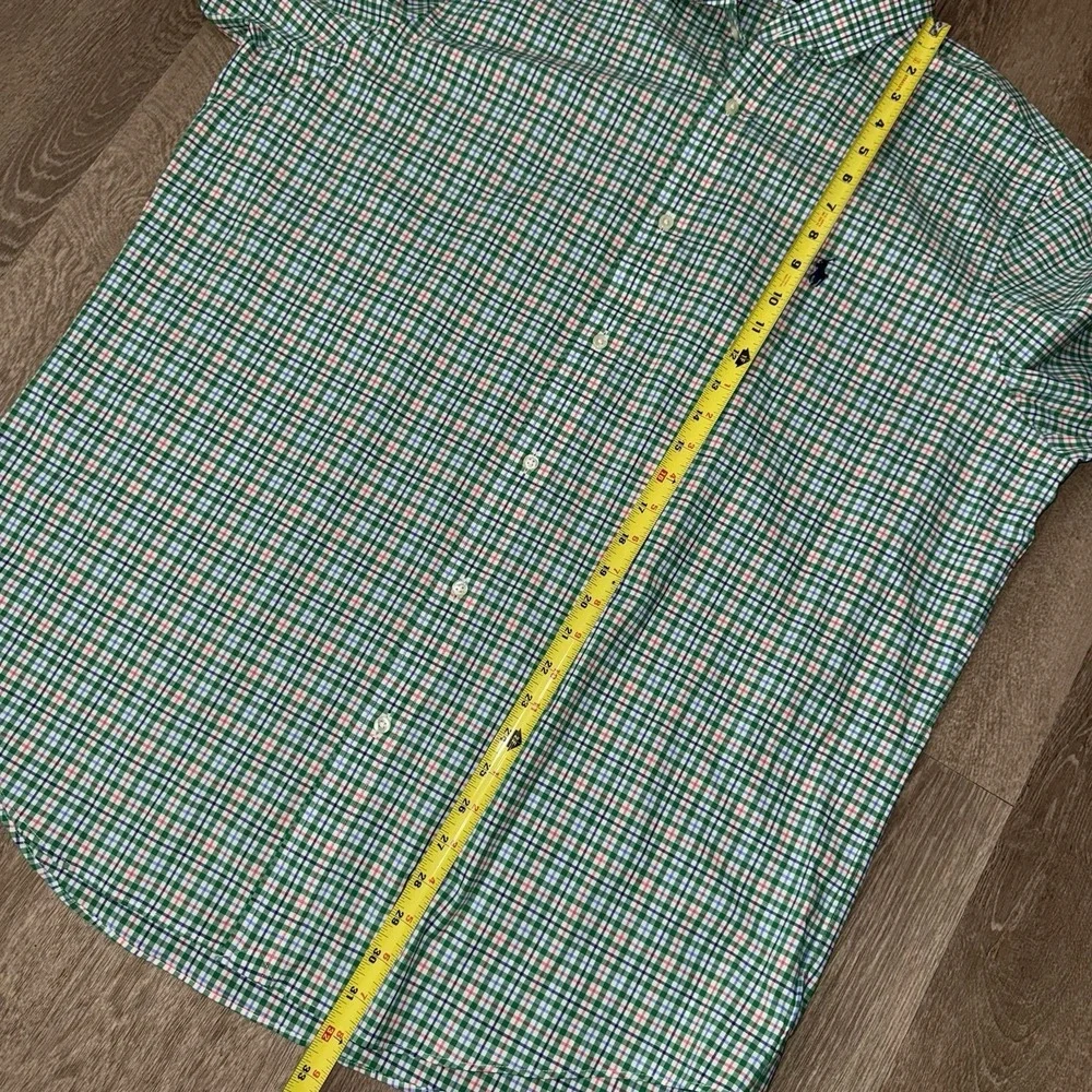 Polo Ralph Lauren Performance Long Sleeve Button Up Men's XL Green White Plaid